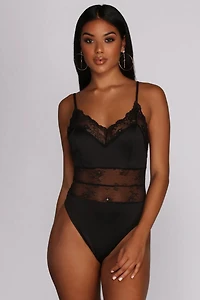 Game, Match, Inset Lace Bodysuit