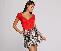 Tie-Front Runner Bodysuit