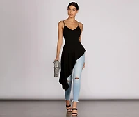 Pretty Peplum High Low Top