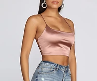 Strappy Satin Crop Top