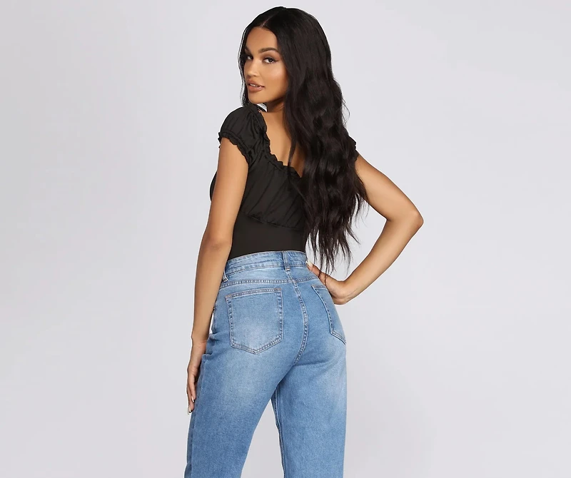 Be Honest Ruched Tie Front Top