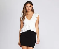 Rally Peplum Ruffle Top