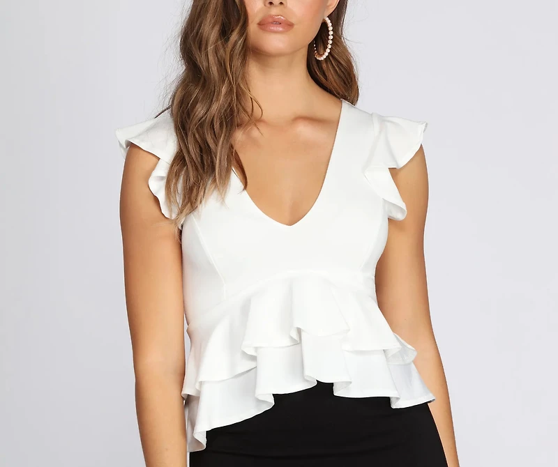 Rally Peplum Ruffle Top