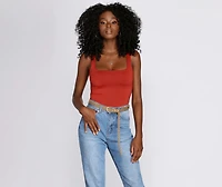 Trendy Square Neck Tank Top