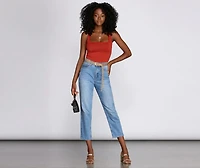 Trendy Square Neck Tank Top