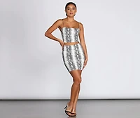 Square Neck Snake Print Tank