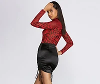 Miss Mesh Leopard Print Bodysuit