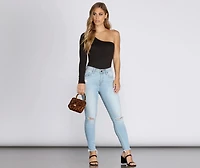 One Sleeve Knit Bodysuit