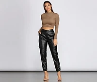 Chic Faux Suede Crop Top