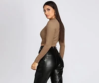 Chic Faux Suede Crop Top