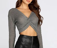 Twisted Style Knit Crop Top