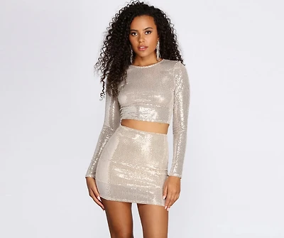 Stunner Sequins Crop Top