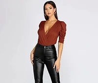 Power Puff Sleeve Bodysuit