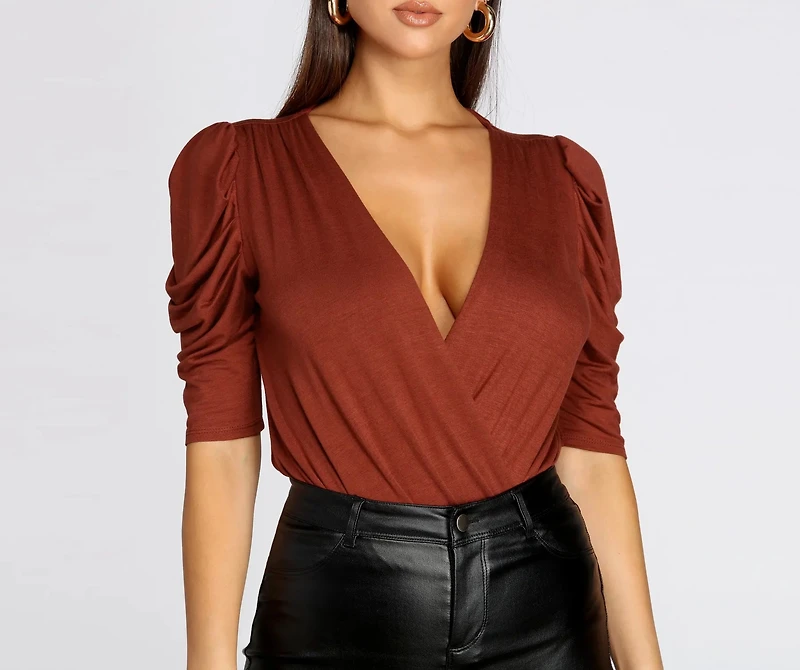 Power Puff Sleeve Bodysuit