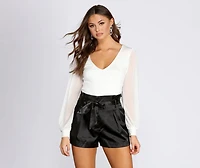 Sheer-ly Chic V-Neck Top