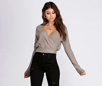 Wrapped Knit Crop Top