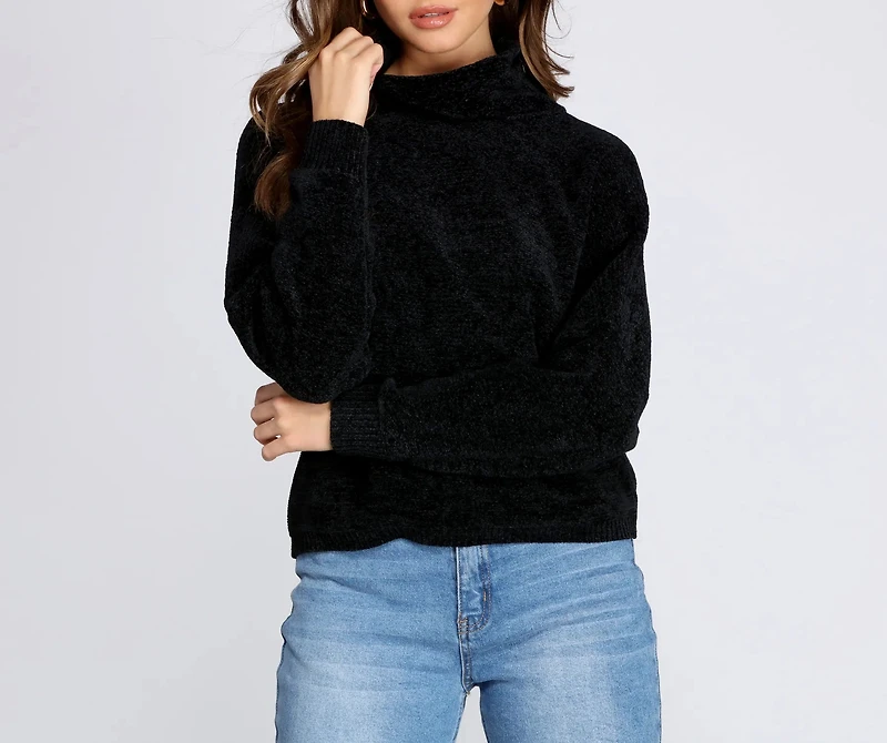 Cozy Chenille Turtleneck Sweater