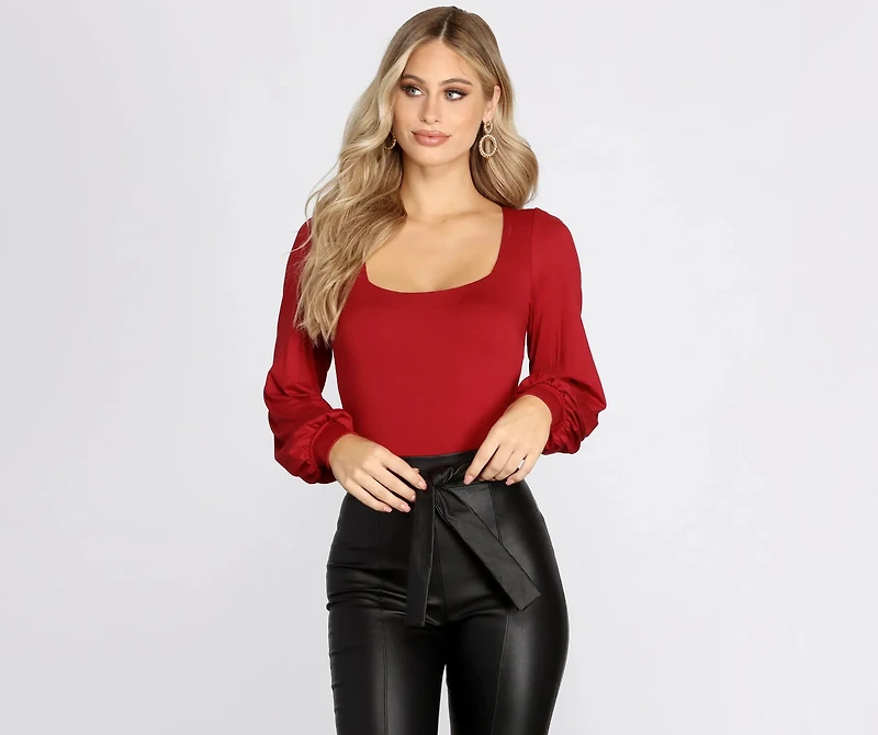 Bubble Sleeve Bodysuit
