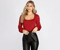 Bubble Sleeve Bodysuit