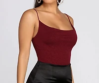 Glitz And Glimmer Cowl Neck Bodysuit