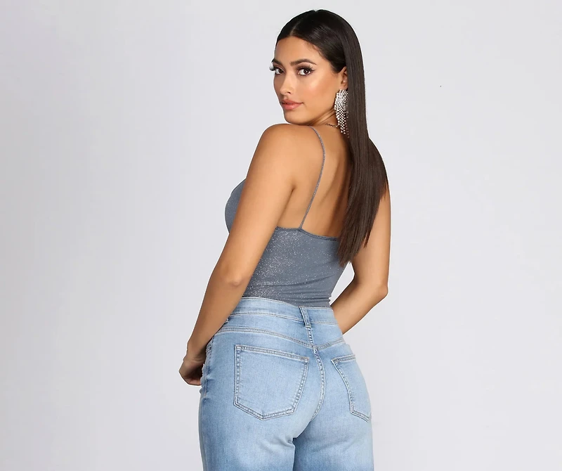 Glitz And Glimmer Cowl Neck Bodysuit