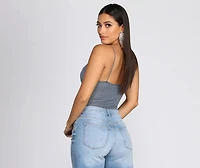 Glitz And Glimmer Cowl Neck Bodysuit