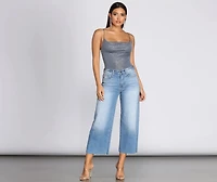 Glitz And Glimmer Cowl Neck Bodysuit