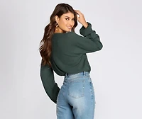 Loving Knit Wrap Front Bodysuit