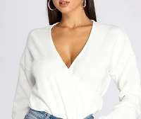 Loving Knit Wrap Front Bodysuit