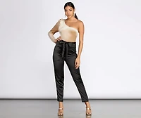 One Shoulder Velvet Bodysuit