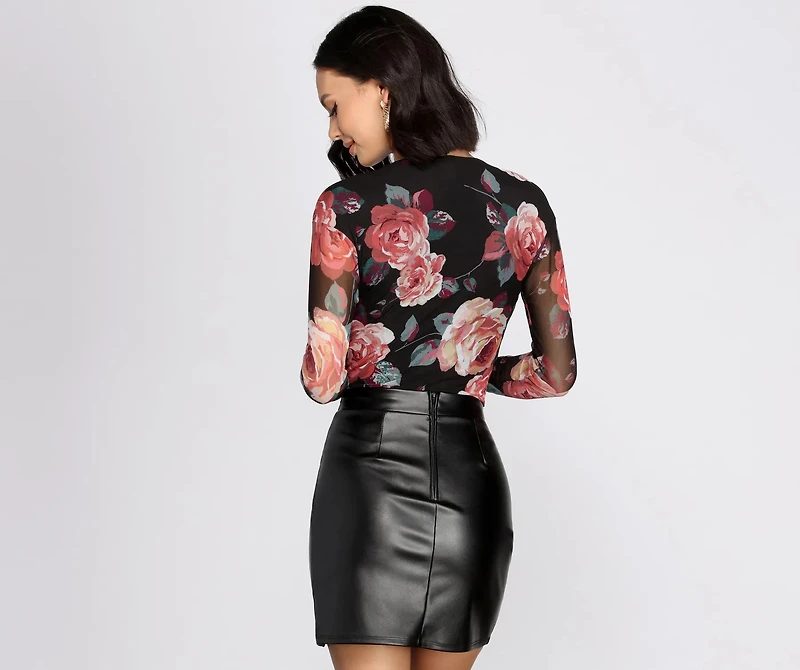 Fresh Floral Mesh Bodysuit