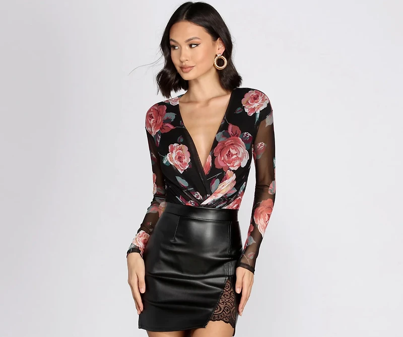 Fresh Floral Mesh Bodysuit