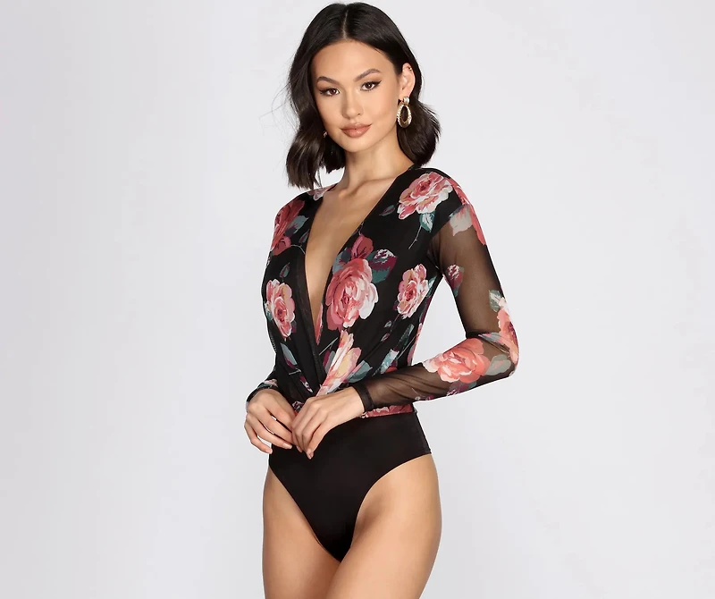 Fresh Floral Mesh Bodysuit