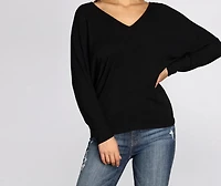 Keep Knit Casual V Neck Top