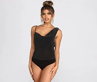 One Shoulder Cowl Neck Bodysuit