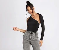 Asymmetric One Shoulder Bodysuit