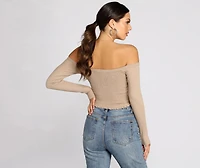 Off The Shoulder Ribbed Top