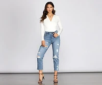 Wrapped Basics Surplice Bodysuit