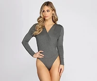 Wrapped Basics Surplice Bodysuit
