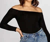 Simple Style Off The Shoulder Bodysuit