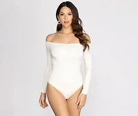 Simple Style Off The Shoulder Bodysuit
