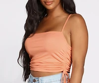 Drawstring Hem Casual Cami