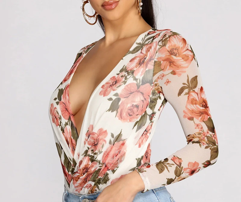 Fresh Floral Mesh Bodysuit