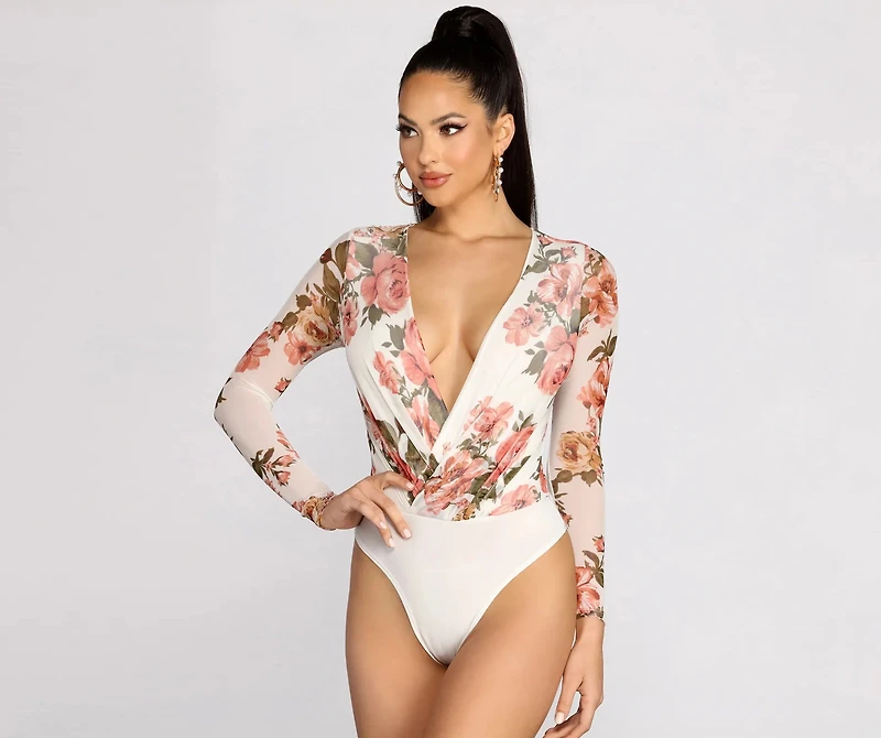 Fresh Floral Mesh Bodysuit
