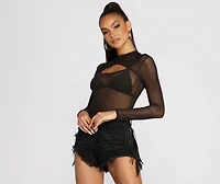 Cut Out Mesh Bodysuit