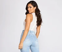 Floral Applique Mesh Bodysuit