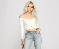 Off The Shoulder Ribbed Top