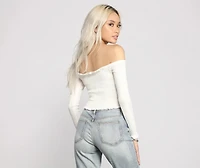 Off The Shoulder Ribbed Top