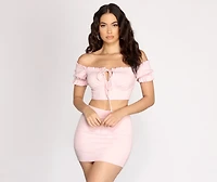 Ready For My Close Up Textured Crop Top
