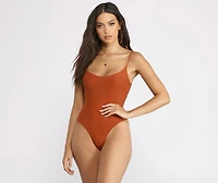 Open Back Scoop Neck Bodysuit
